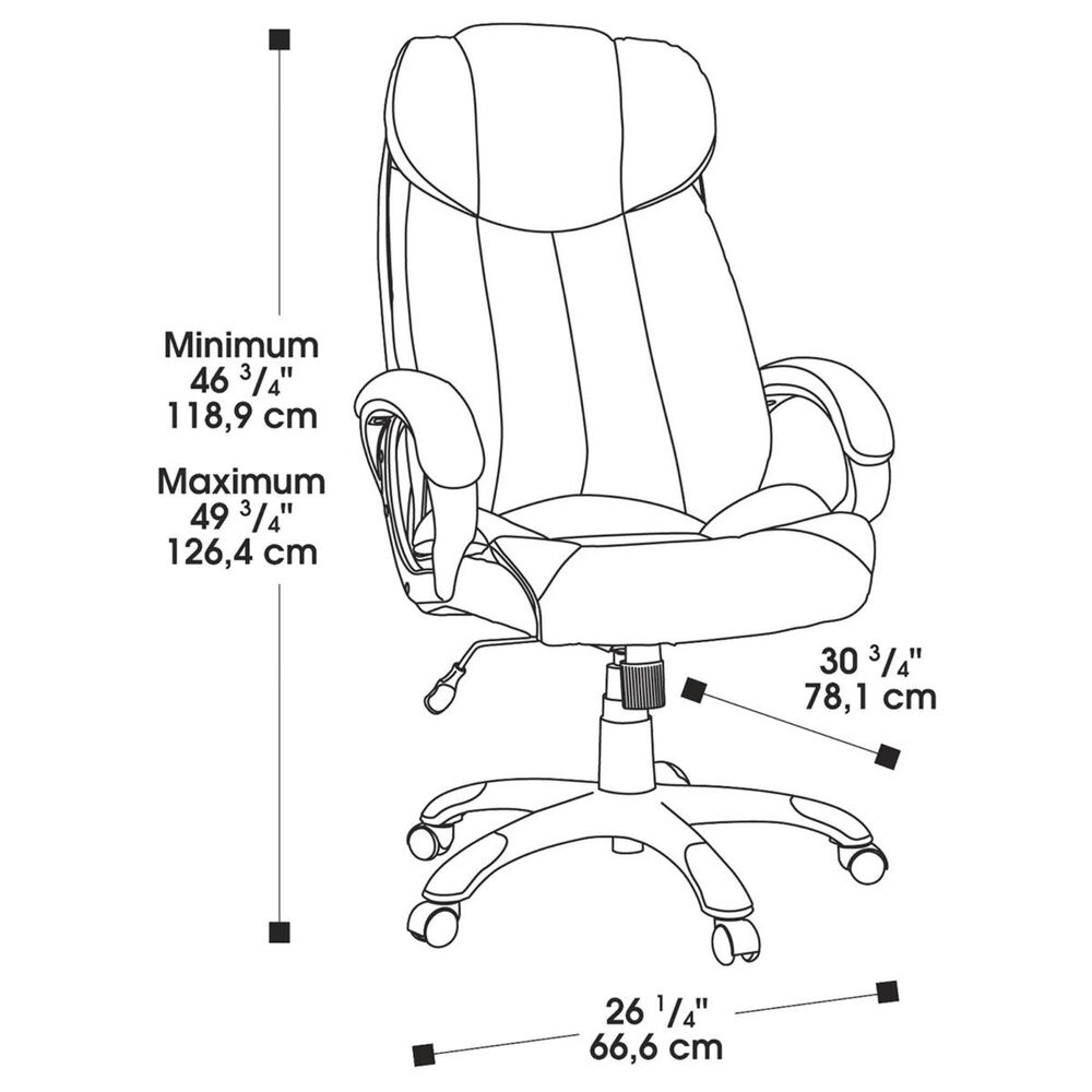 Sauder Gruga Deluxe Leather Executive Chair in Brown Nebraska