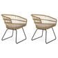 Hearth and Haven Terry Outdoor Dining Chair with Beige Cushion in Light Brown (Set of 2), , large