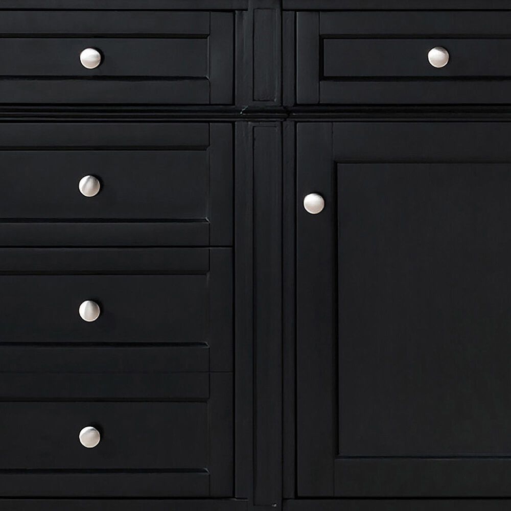 James Martin Vanities Brittany 60&quot; Single Bathroom Vanity in Black Onyx with 3 cm Parisien Bleu Quartz Top and Rectangular Sink, , large