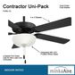 Minka-Aire Contractor Uni-Pack 52" Ceiling Fan with LED Light in Coal, , large