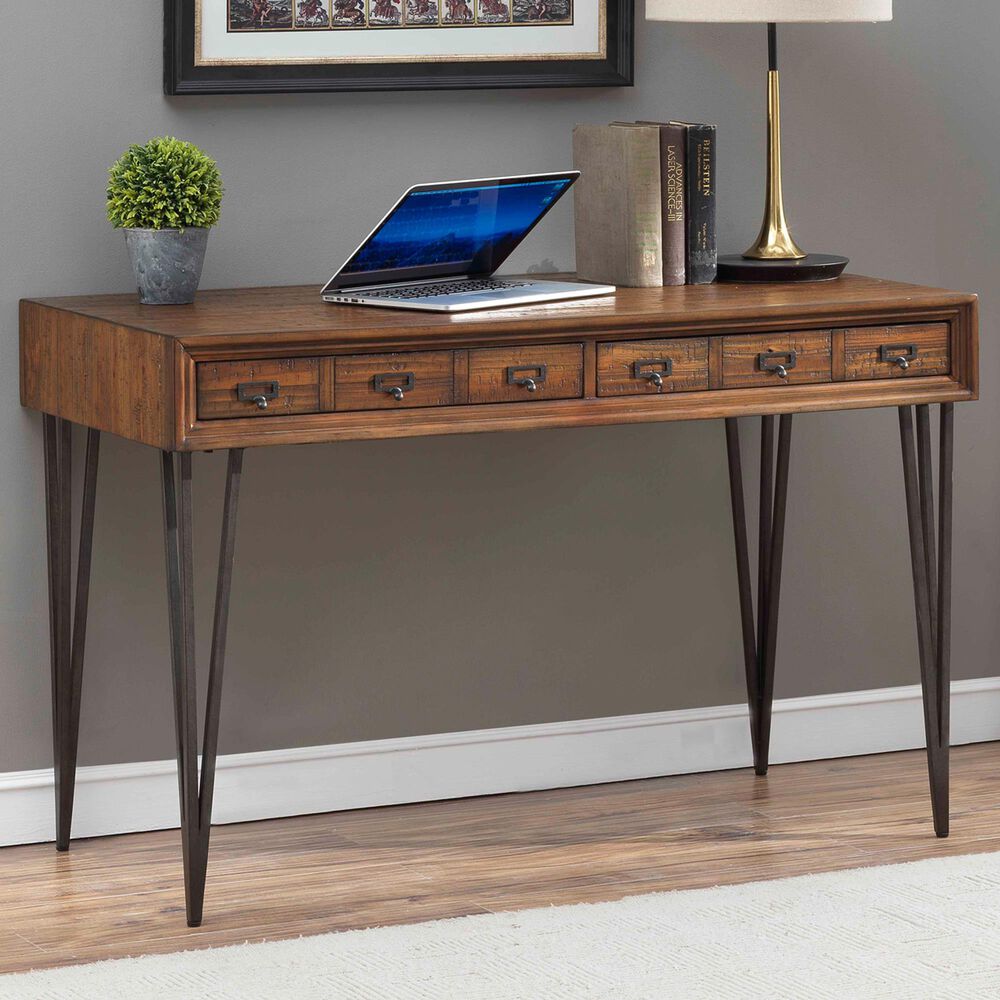 Shell Island Furniture Oxford 2-Drawer Desk in Oxford Distressed Brown, , large