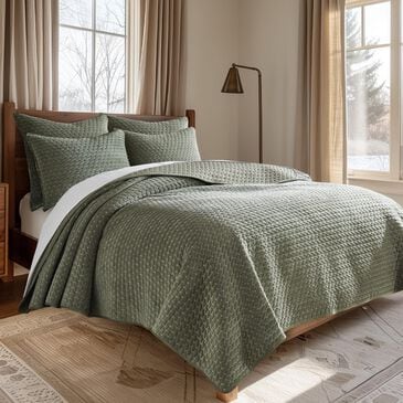 Levtex Velvet Stitch 3-Piece Full/Queen Quilt Set in Green, , large