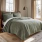 Levtex Velvet Stitch 3-Piece Full/Queen Quilt Set in Green, , large