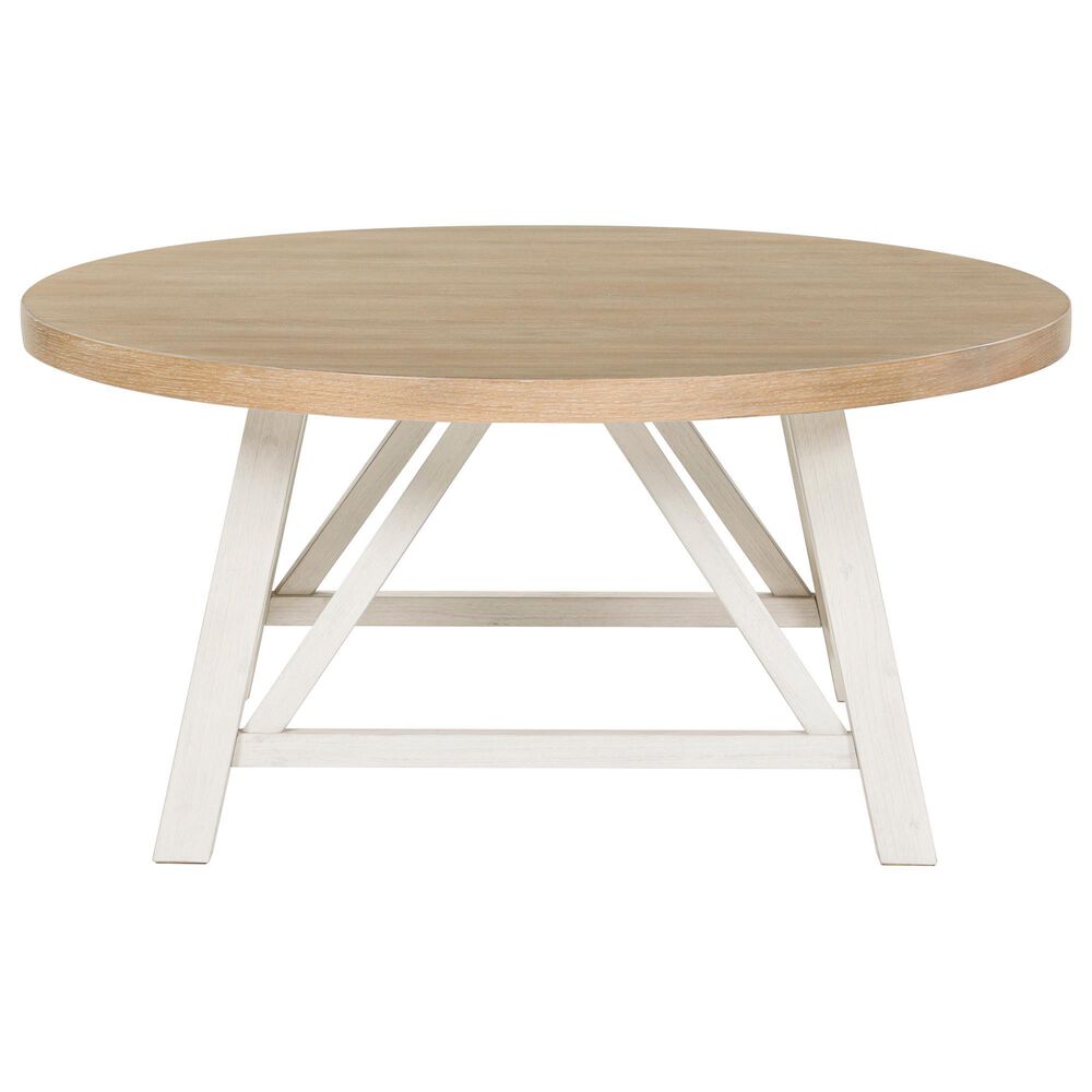 Ashley Fawndell 3-Piece Occasional Table Set in Antiqued White and Light Brown, , large