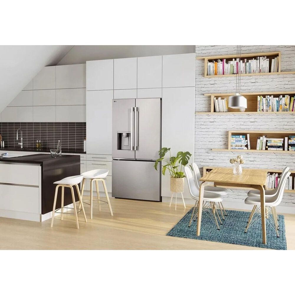 LG 23.7 Cu. Ft. 3-Door French Door Refrigerator with Zero Clearance in PrintProof Stainless Steel, , large