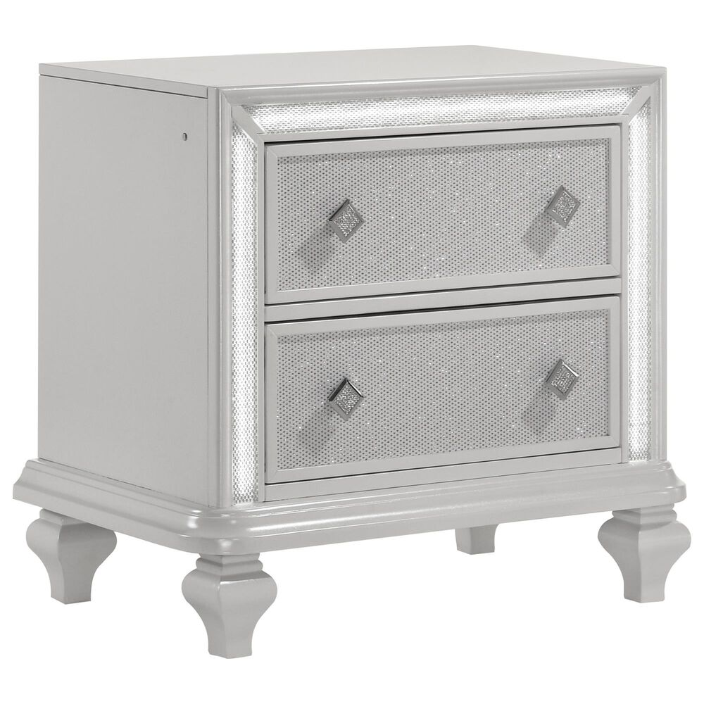 New Heritage Design Stardust 4-Piece Queen Bedroom Set in White and Silver, , large