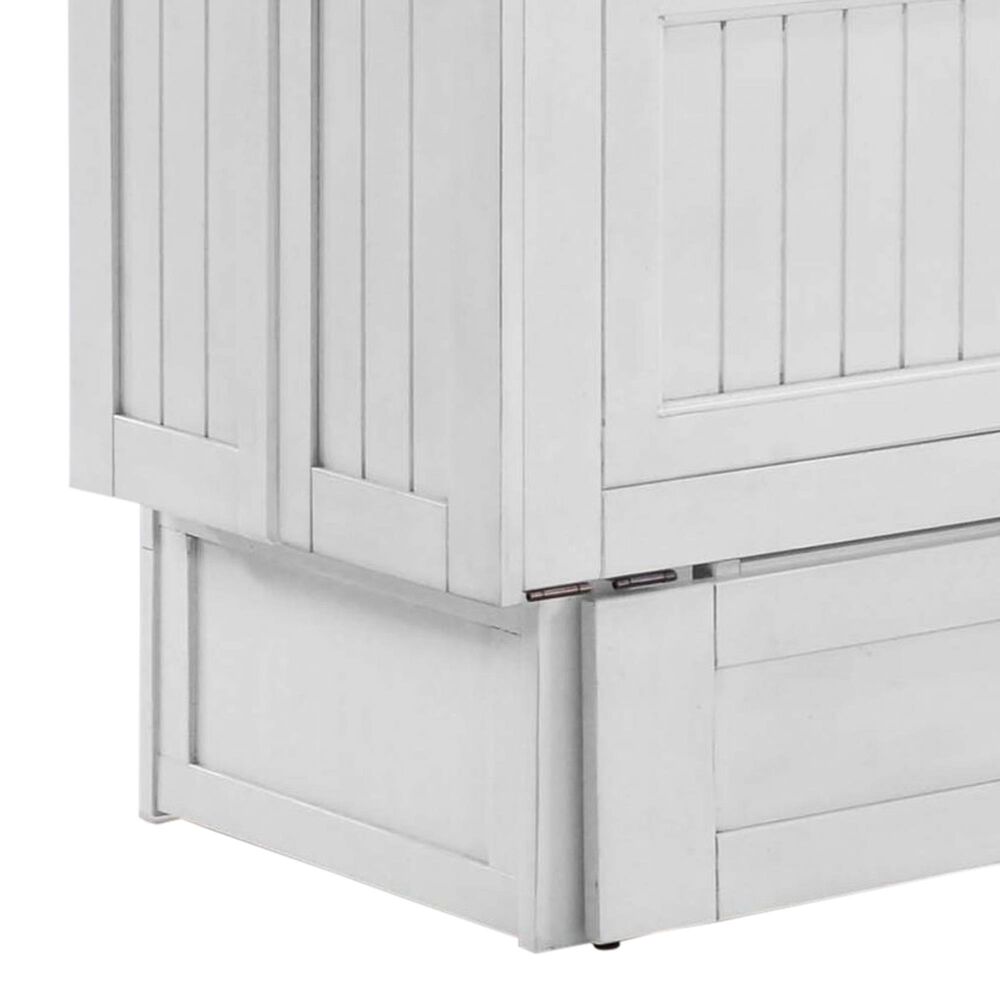 New Day Furniture Daisy Queen Murphy Cabinet Bed in White with Mattress , , large
