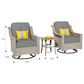 HOMLUX 3-Piece Outdoor Swivel Rocking Chair Set and Side Table in Dark Gray, , large