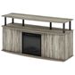 HOMLUX 47" TV Stand with Electric Fireplace and 2 Doors in French Oak Grey and Black, , large