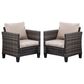 HOMLUX 28" Patio Single Chair in Beige (Set of 2), , large
