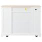HOMLUX 47" Fluted Kitchen Island with Trash Can Storage Cabinet in White and Natural, , large