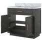Lexora Home Abbey 36" Single Bathroom Vanity in Black Oak with 2 cm White Carrara Marble Top and Rectangular Sink, , large