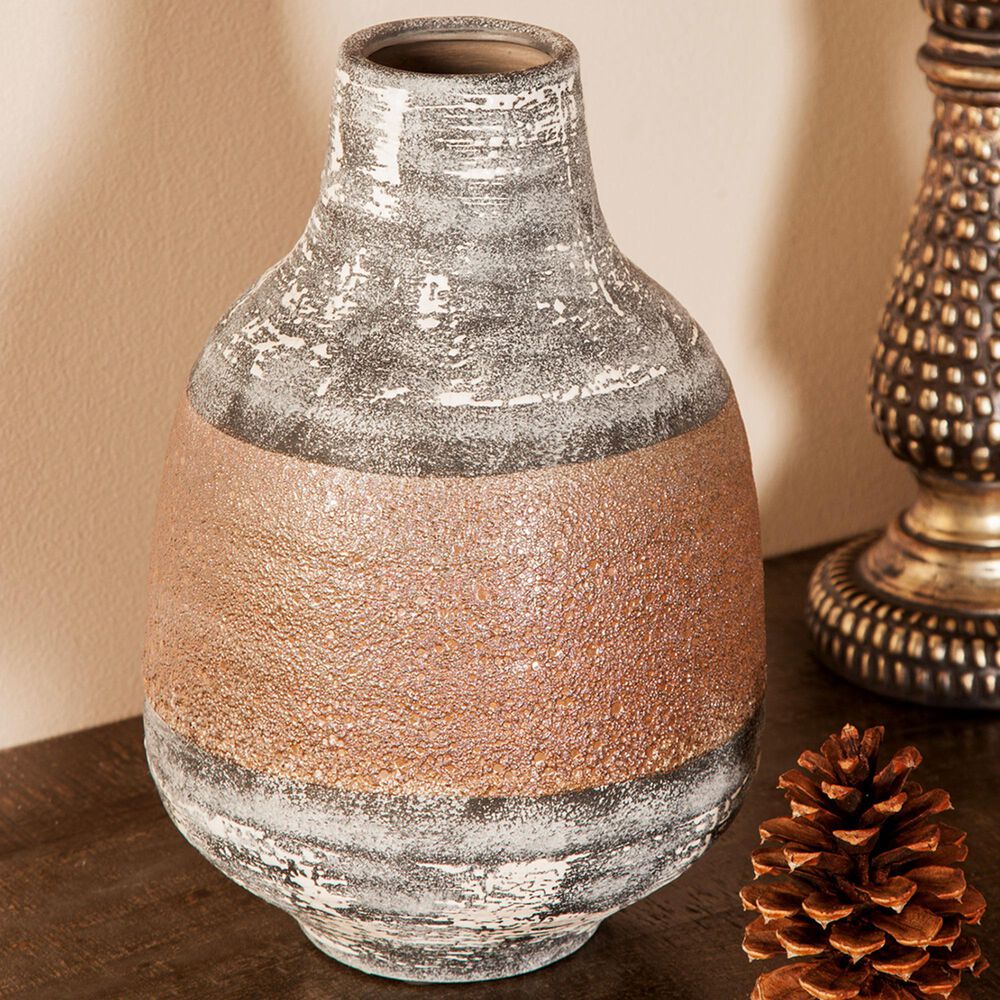 Maple and Jade 12" x 8" Vase in Grey, , large