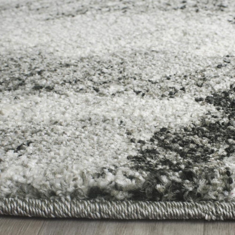 Safavieh Retro RET2144-7990 6&#39; Round Light Grey and Black Area Rug, , large