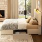 HOMLUX Queen Upholstered Platform Storage Bed in Beige, , large