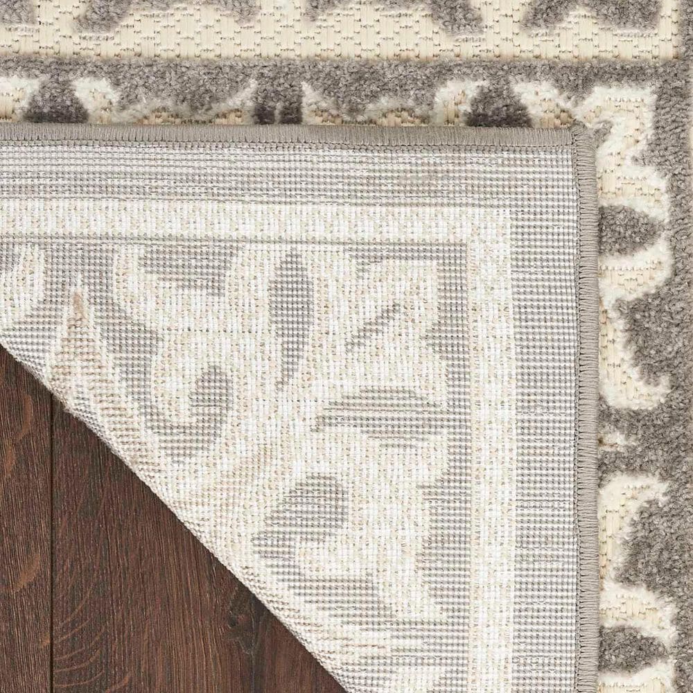 Nourison Aloha Damask 7&#39;10&quot; x 10&#39;6&quot; Ivory and Grey Indoor/Outdoor Area Rug, , large