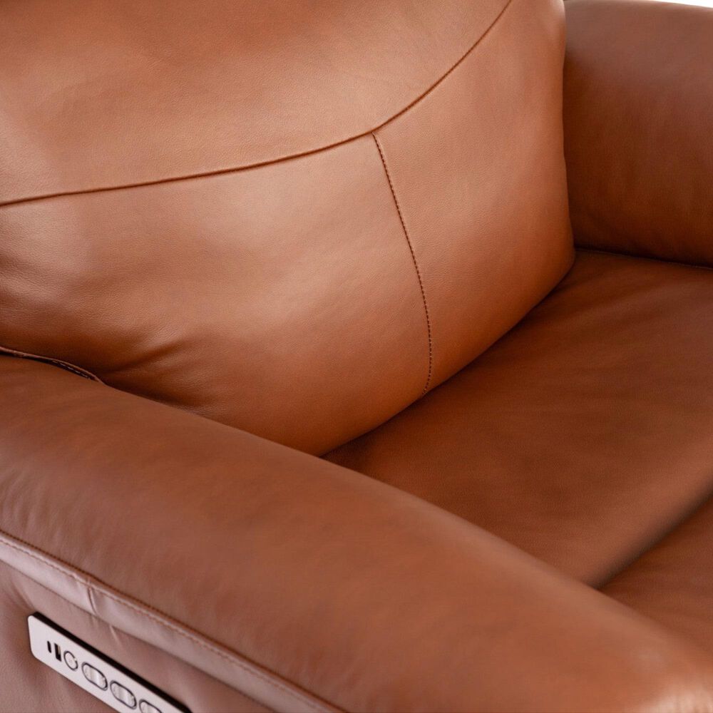 Flexsteel Refined Power Swivel Gliding Recliner with Power Headrest and Lumbar in Hickory, , large