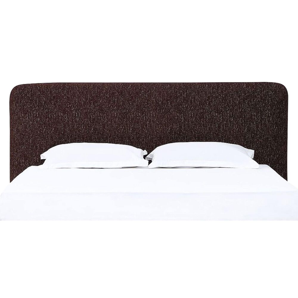 Urban Home Anansi Mocoa Eastern King Upholstered Footboard, Rails and Slats in Mongoose Chenille, , large