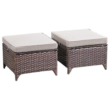 Sunwell Garden Patio Ottoman in Beige (Set of 2), , large
