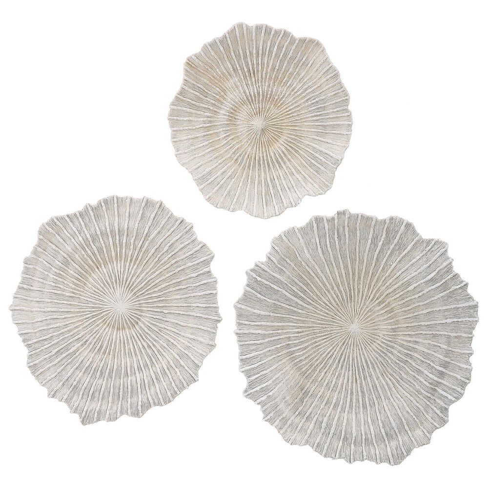 Uttermost Ocean Gems 21" x 22" Wall Decor in Ivory and Tan (Set of 3), , large
