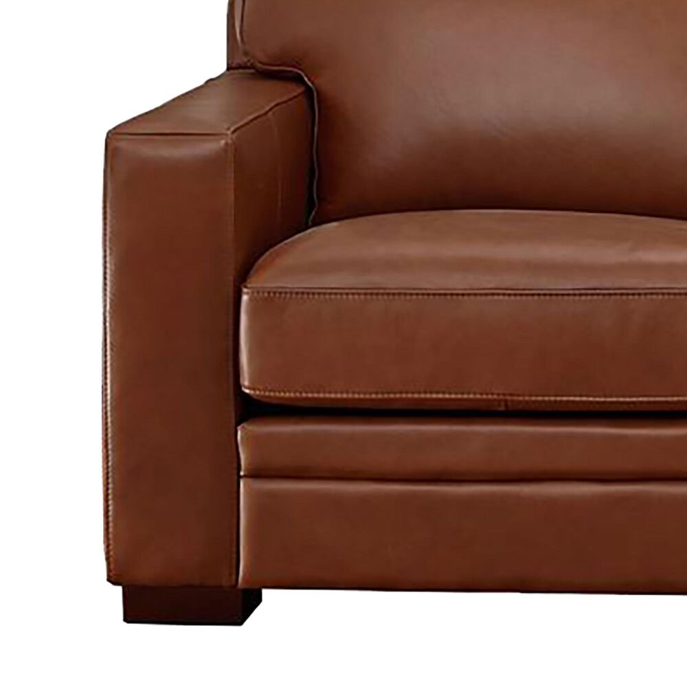 Amax Leather Chatsworth Stationary Loveseat in Nutmeg, , large