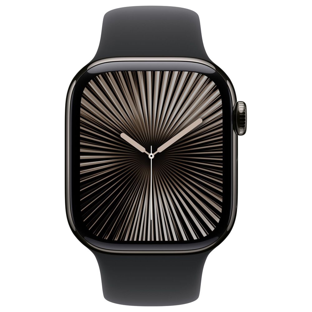 Apple Watch Series 10 GPS + Cellular 42mm Slate Titanium Case with Black Sport Band - M/L, , large