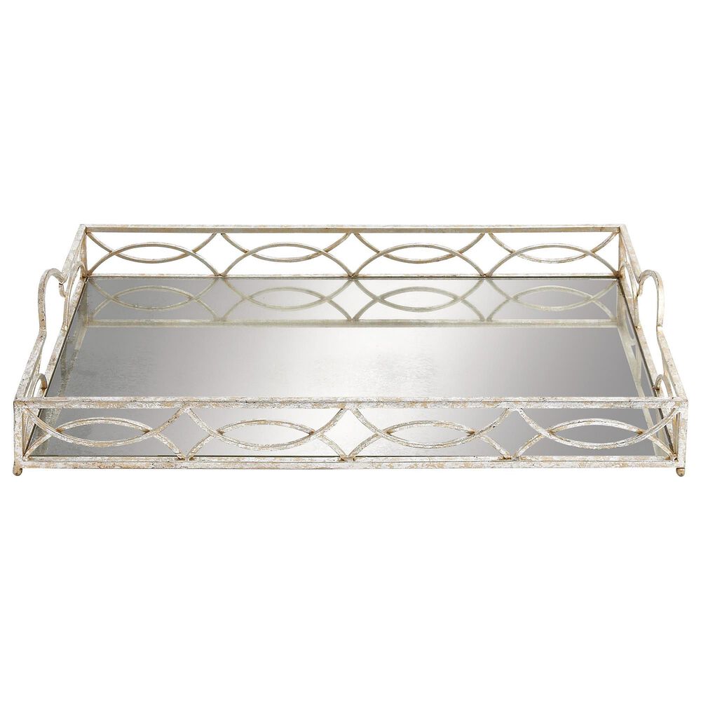 Maple and Jade Metal Glam Tray in Silver, , large