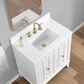 37B Kinsale 30" Single Bathroom Vanity Cabinet in Bright White with White Composite Stone Top and Backsplash, , large