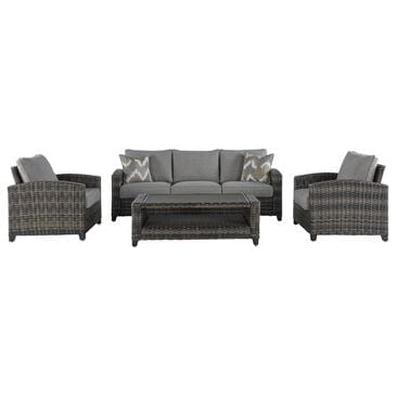 Ashley Oasis Court 4-Piece Patio Conversation Set in Gray, , large