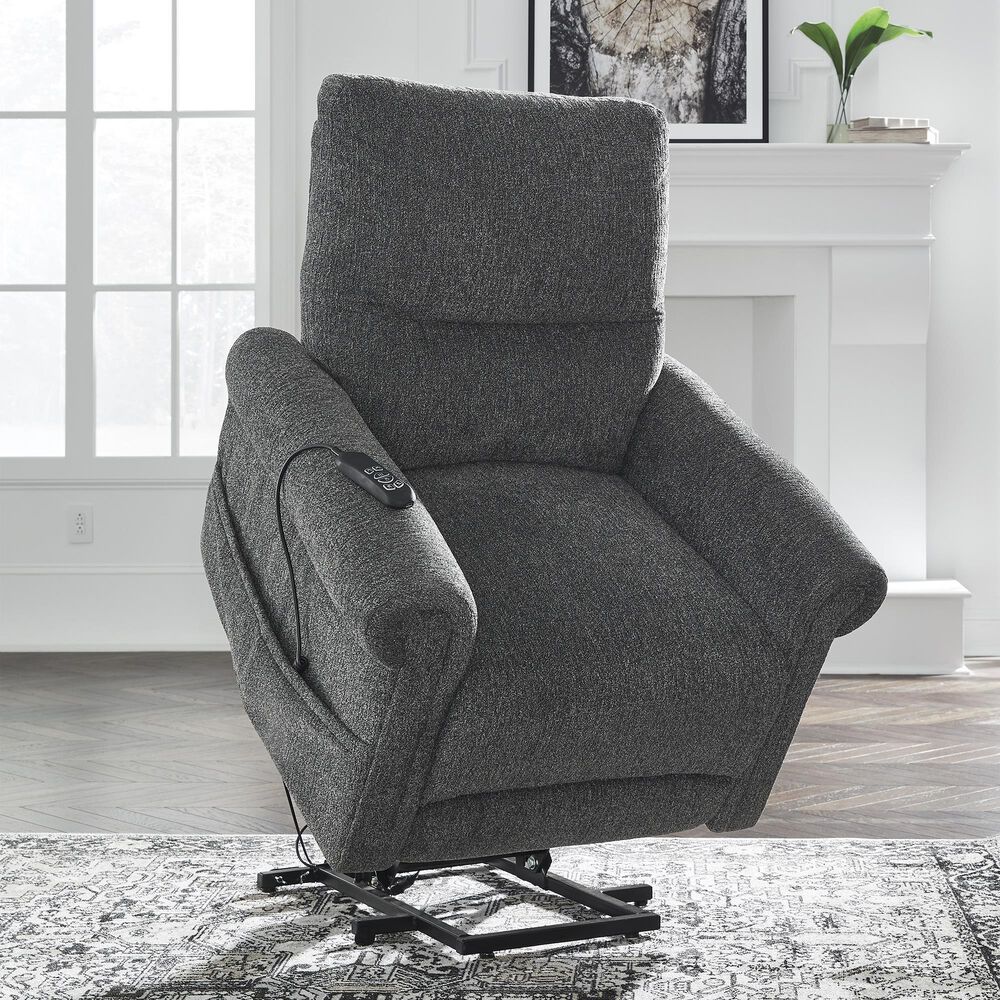 Ashley Aureta Power Lift Recliner in Charcoal, , large
