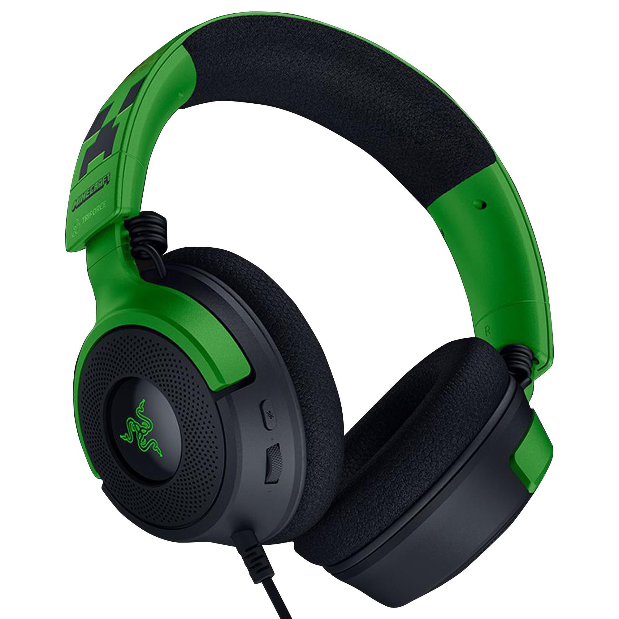 Razer Kraken V4 X Wired Gaming Headset with Minecraft Edition in Green