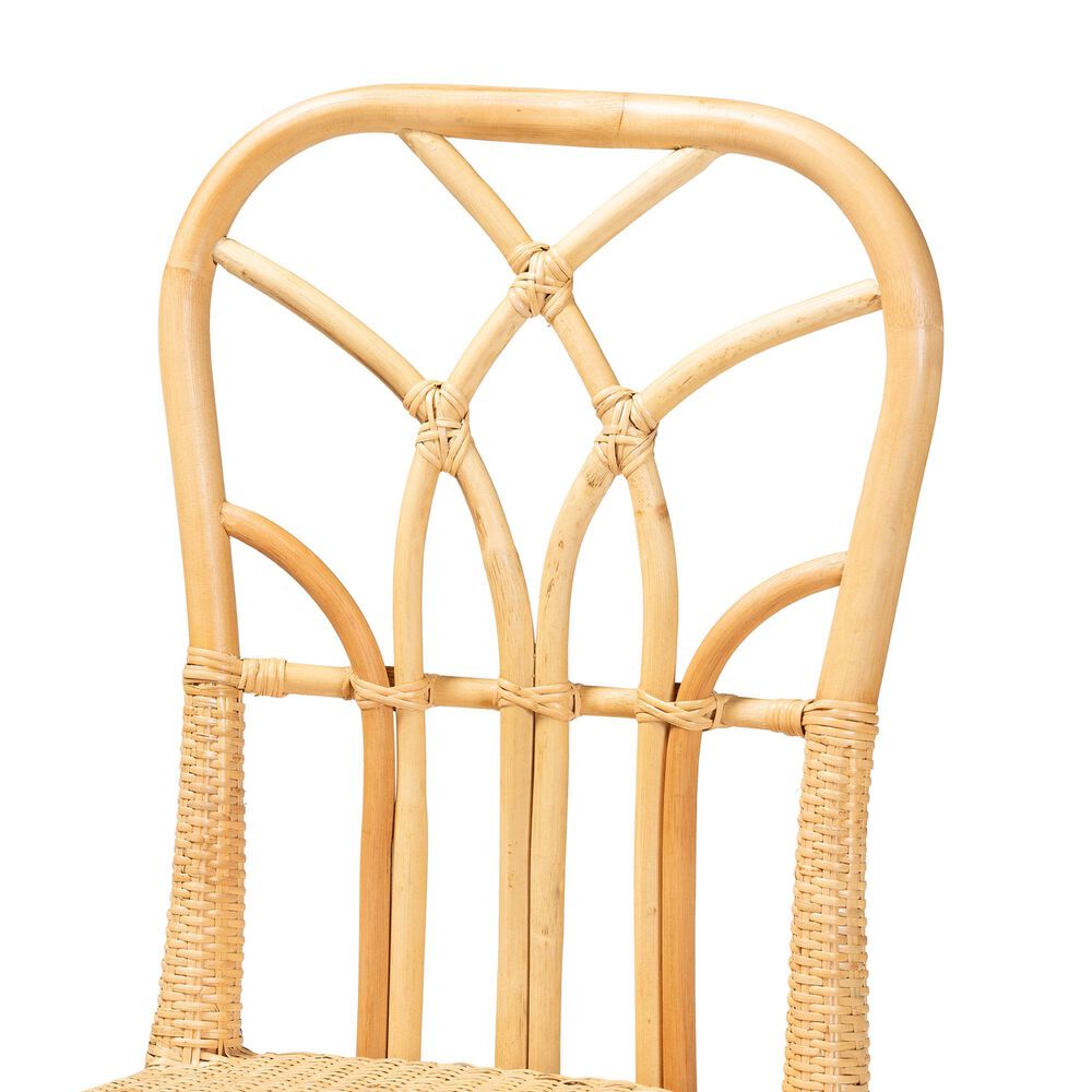Baxton Studio Monaco Side Chair in Natural Brown and Oak Brown, , large