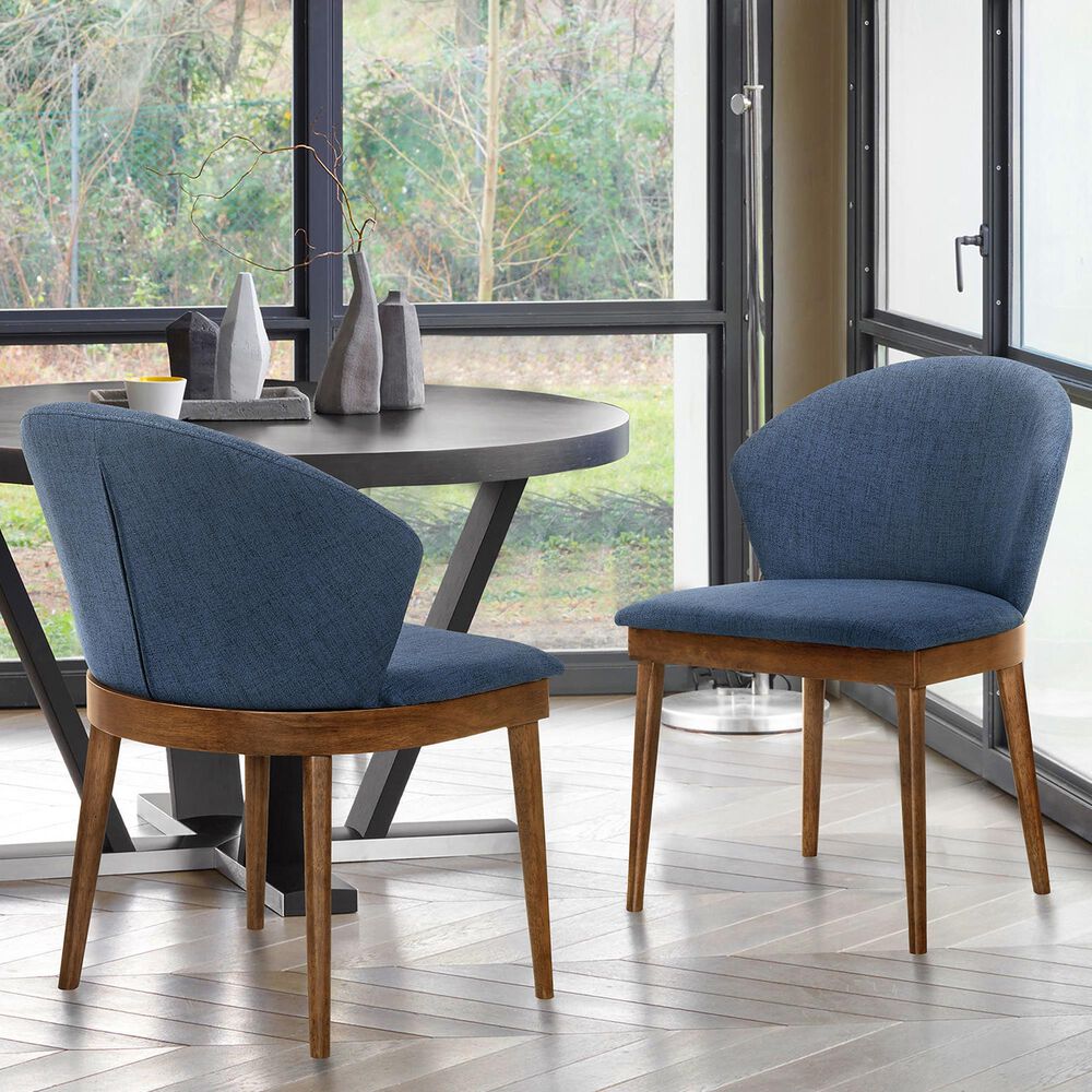 Blue River Juno Dining Chair in Blue/Walnut &#40;Set of 2&#41;, , large