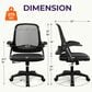 HOMLUX Swivel Ergonomic Office Chair with Flip Up Arms in Black, , large