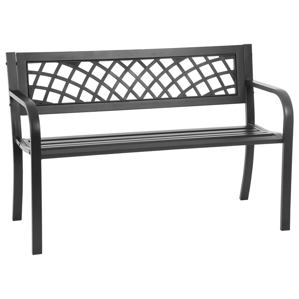 Furniture of America Meno Patio Bench in Black, , large