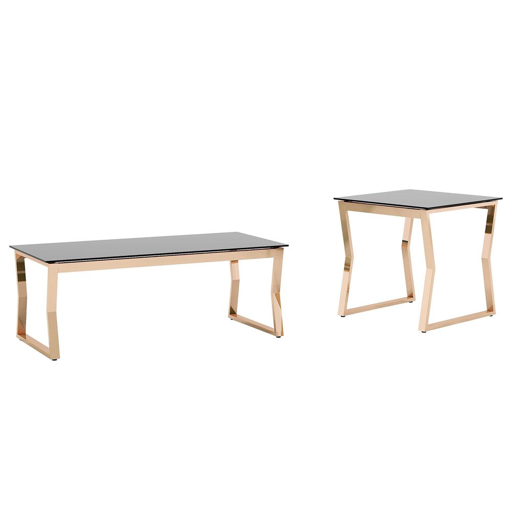 Furniture of America Atkinson 2-Piece Coffee Table Set in Gold and Black, , large