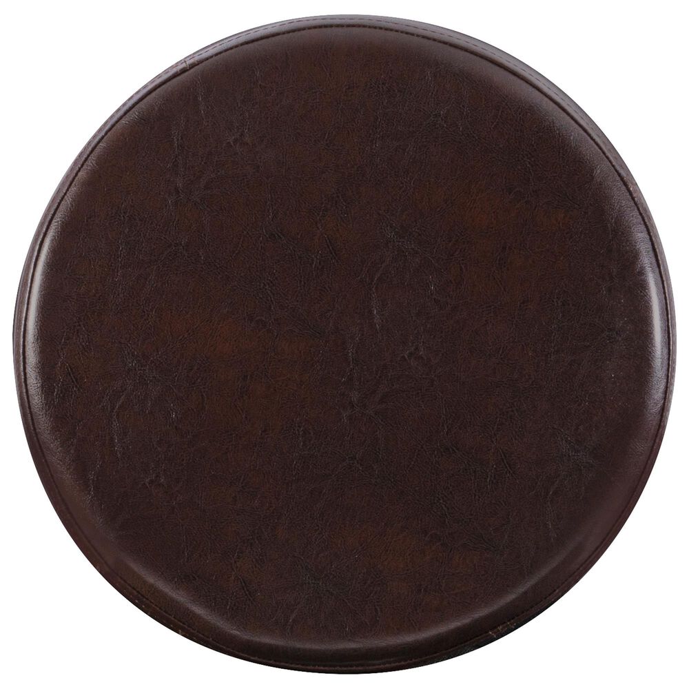 Linon Home Decor Maya Swivel Bar Stool with Brown Cushion in Rich Brown, , large
