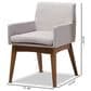 Baxton Studio Nexus Arm Chair with Greyish Beige Cushion in Walnut Brown (Set of 2), , large