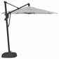Garden Party Starlux AKZ Plus 11" Octagon Cantilever Umbrella with Black Base in Richmond Stone Stripe, , large