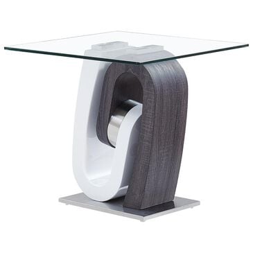 Global Furniture USA End Table in White and Grey, , large