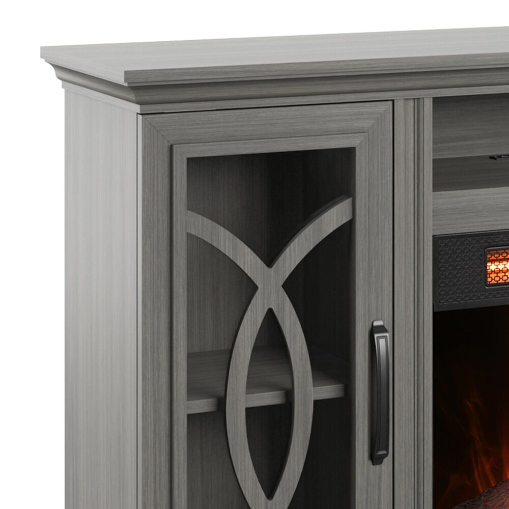 Fabio Flames 62" TV Stand with Electric Fireplace in Gray, , large