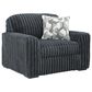 Ashley Midnight-Madness Oversized Chair in Gunmetal, , large
