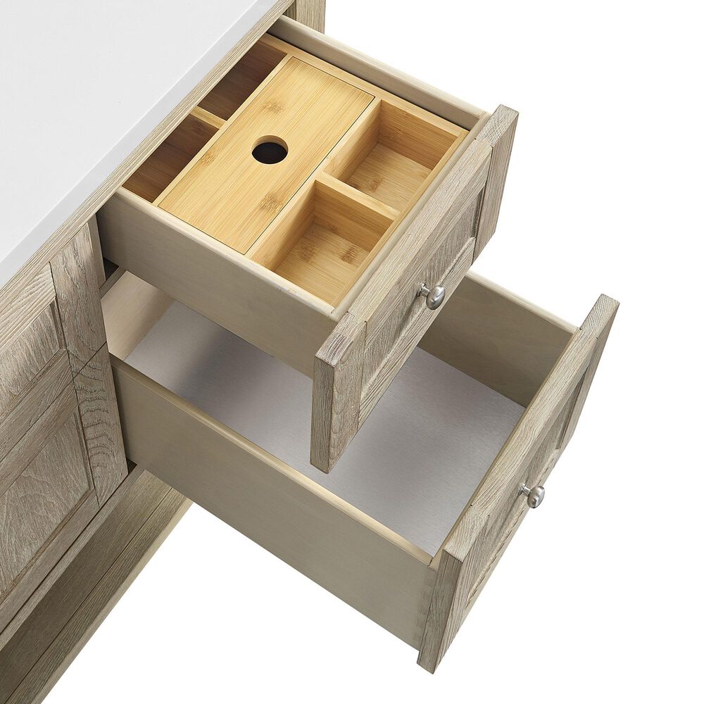 James Martin Vanities Breckenridge 48&quot; Single Vanity in Whitewashed Oak with 3 cm Lime Delight Quartz Top, , large