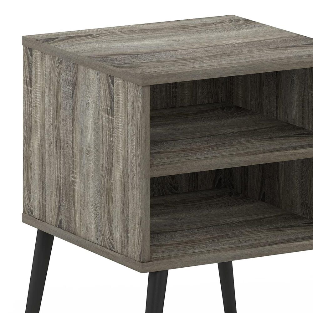 HOMLUX Claude 2-Tier Square End Table in French Oak Grey, , large