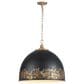 Golden Lighting Alison 5-Light Pendant with Weathered Black Shade in Vintage Gold, , large