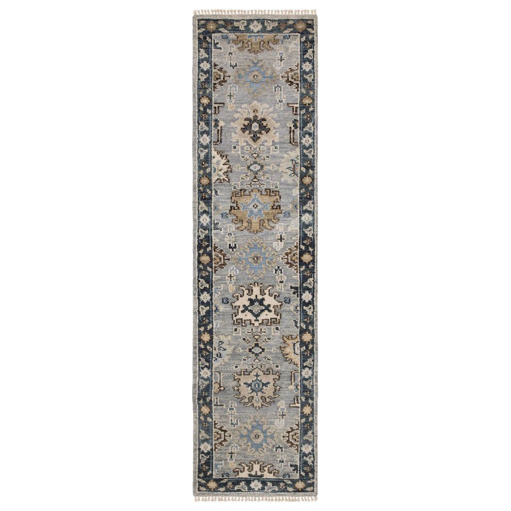 Oriental Weavers Majorca MAJ05 Grey and Blue 2"6" x 10" Runner, , large