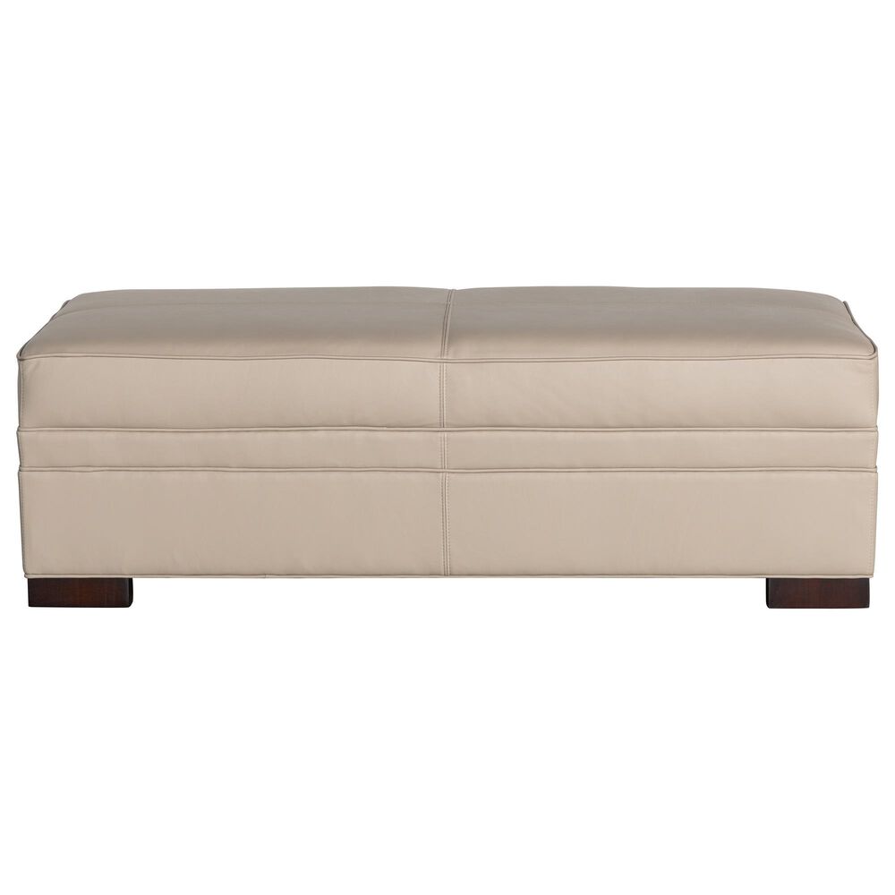 Stickley Furniture Leather Cocktail Ottoman in Taupe, , large