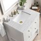 James Martin Vanities Breckenridge 30" Single Bathroom Vanity in Bright White with 3 cm Arctic Fall Solid Surface Top and Rectangular Sink, , large