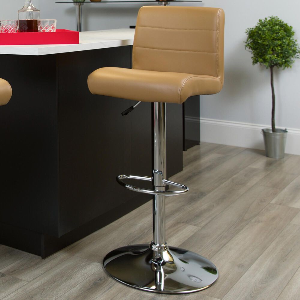 Flash Furniture Adjustable Barstool in Brown, , large