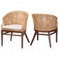 Baxton Studio Lumajang Arm Chair in Light Honey and Walnut Brown (Set of 2), , large